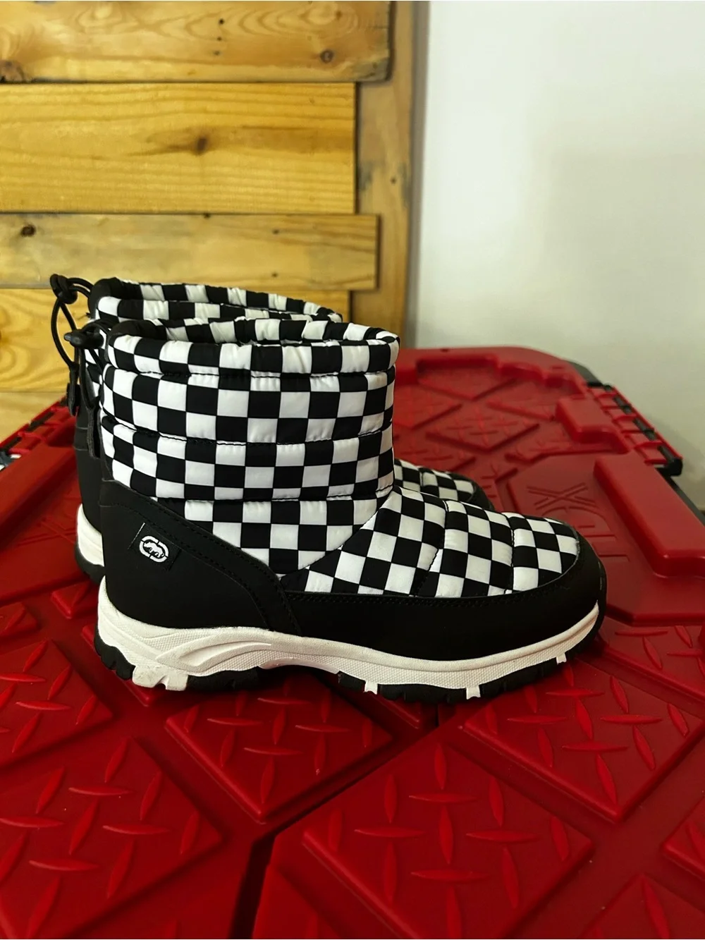 Kids Black & White Checkered ecko Boots